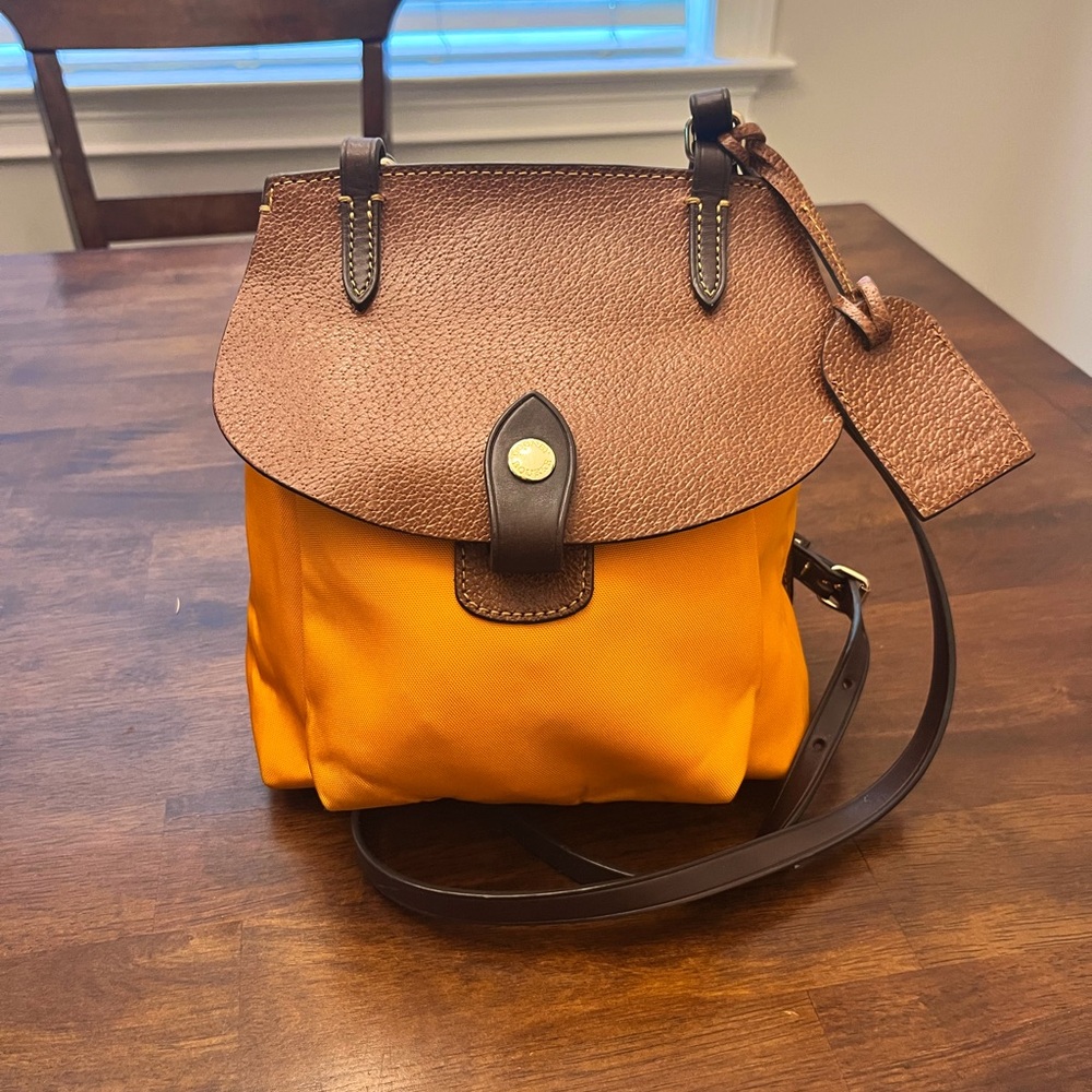 Dooney and Bourke Orange Nylon Saddle Crossbody Bag